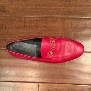 Gucci Red Leather Slip-On with Gold Detail